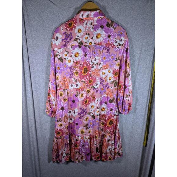 Rachel Parcell Dress Womens 10 Pink Floral Bright Colorful - Picture 6 of 8